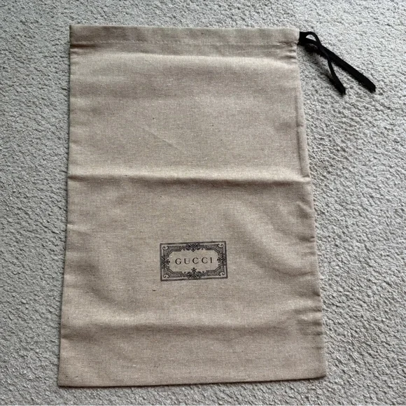 2 Gucci Storage Drawstring Dust Bag Light Brown Beige Sand Authentic 12”X 16.5”